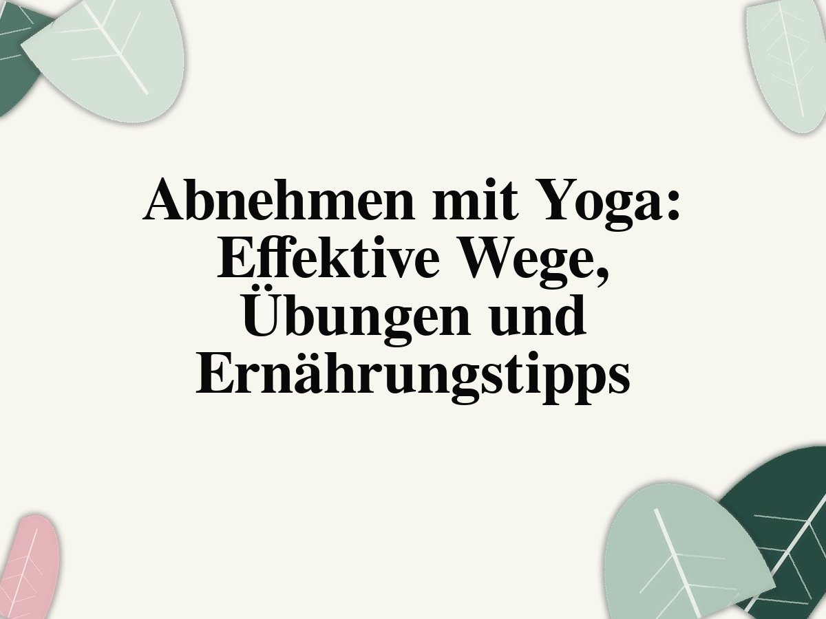 Abnehmen mit Yoga: Effektive Wege, Übungen und Ernährungstipps