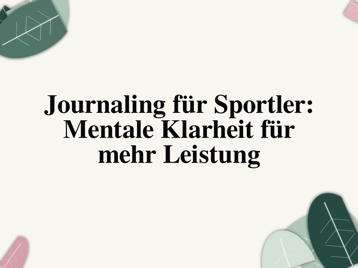 Journaling für Sportler: Mentale Klarheit für mehr Leistung