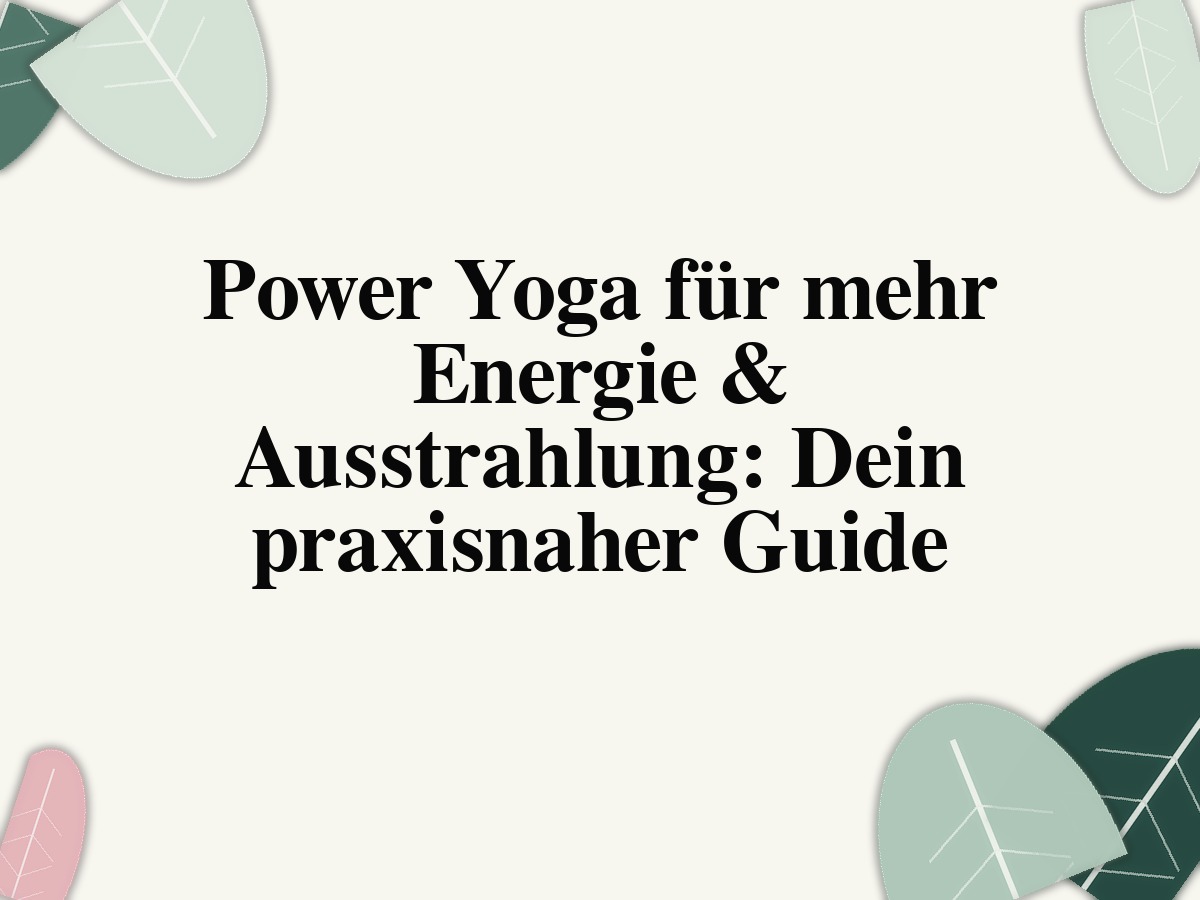 Power Yoga für mehr Energie & Ausstrahlung: Dein praxisnaher Guide