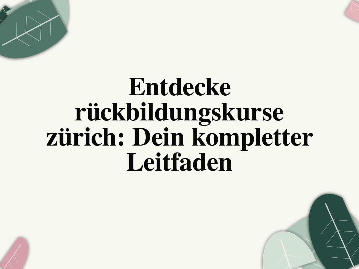 Rückbildungskurse Zürich bei Templeshape für Beckenboden, Core und Mama Fitness