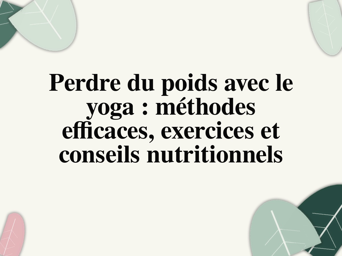Perdre du poids avec le yoga : méthodes efficaces, exercices et conseils nutritionnels