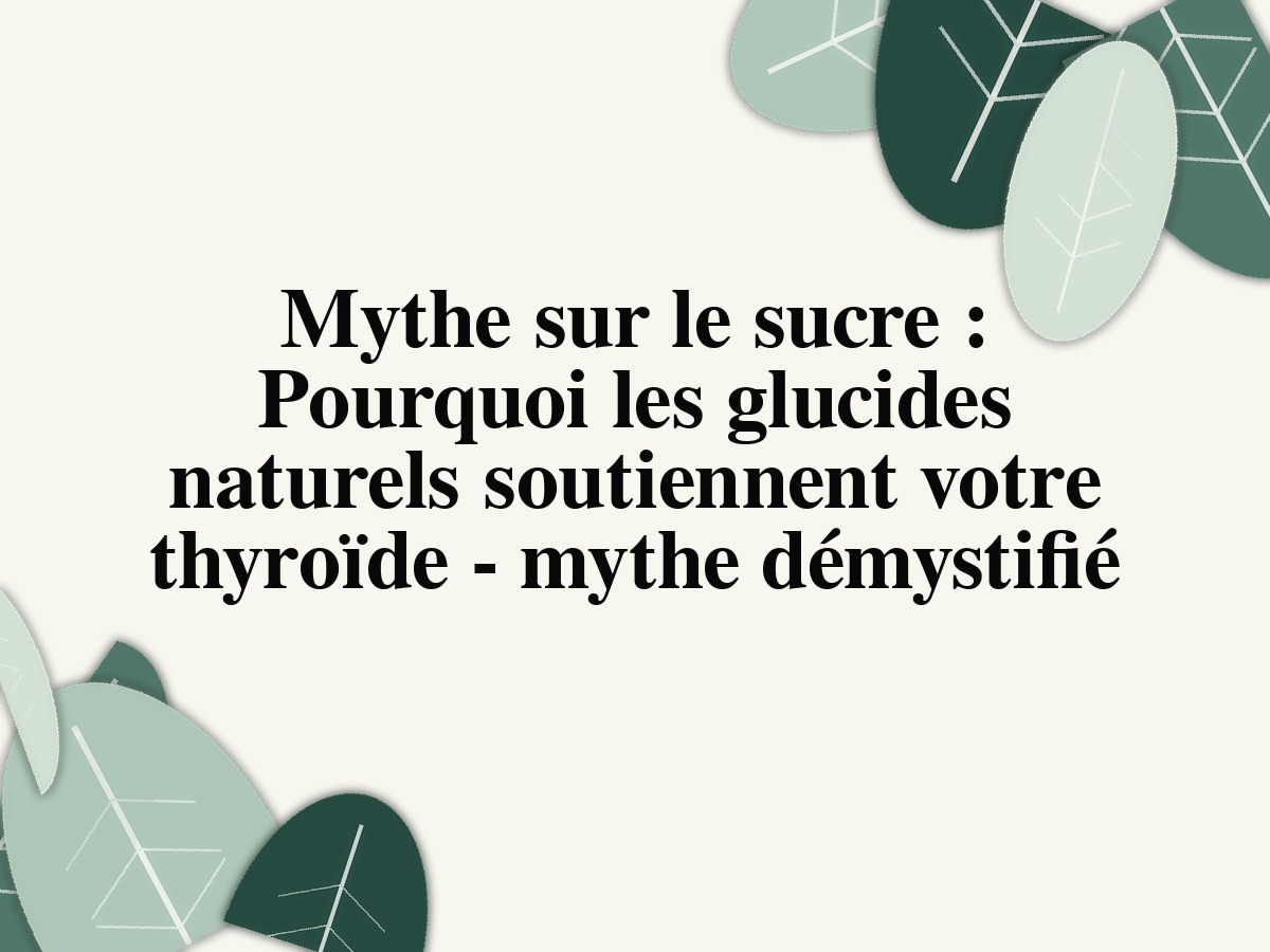 Mythe sur le sucre : Pourquoi les glucides naturels soutiennent votre thyroïde - mythe démystifié