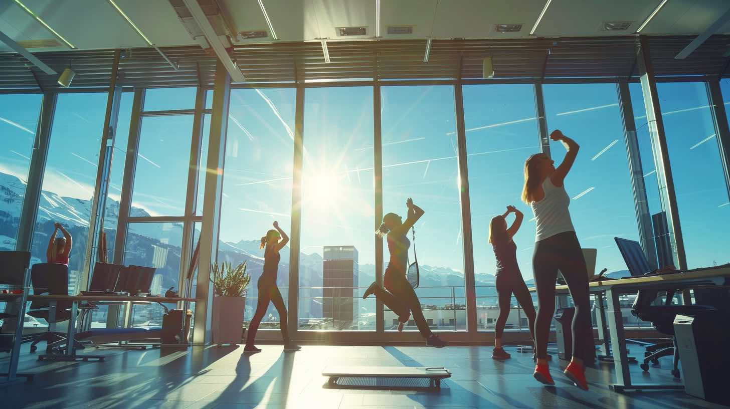 workout im büro team gruppe