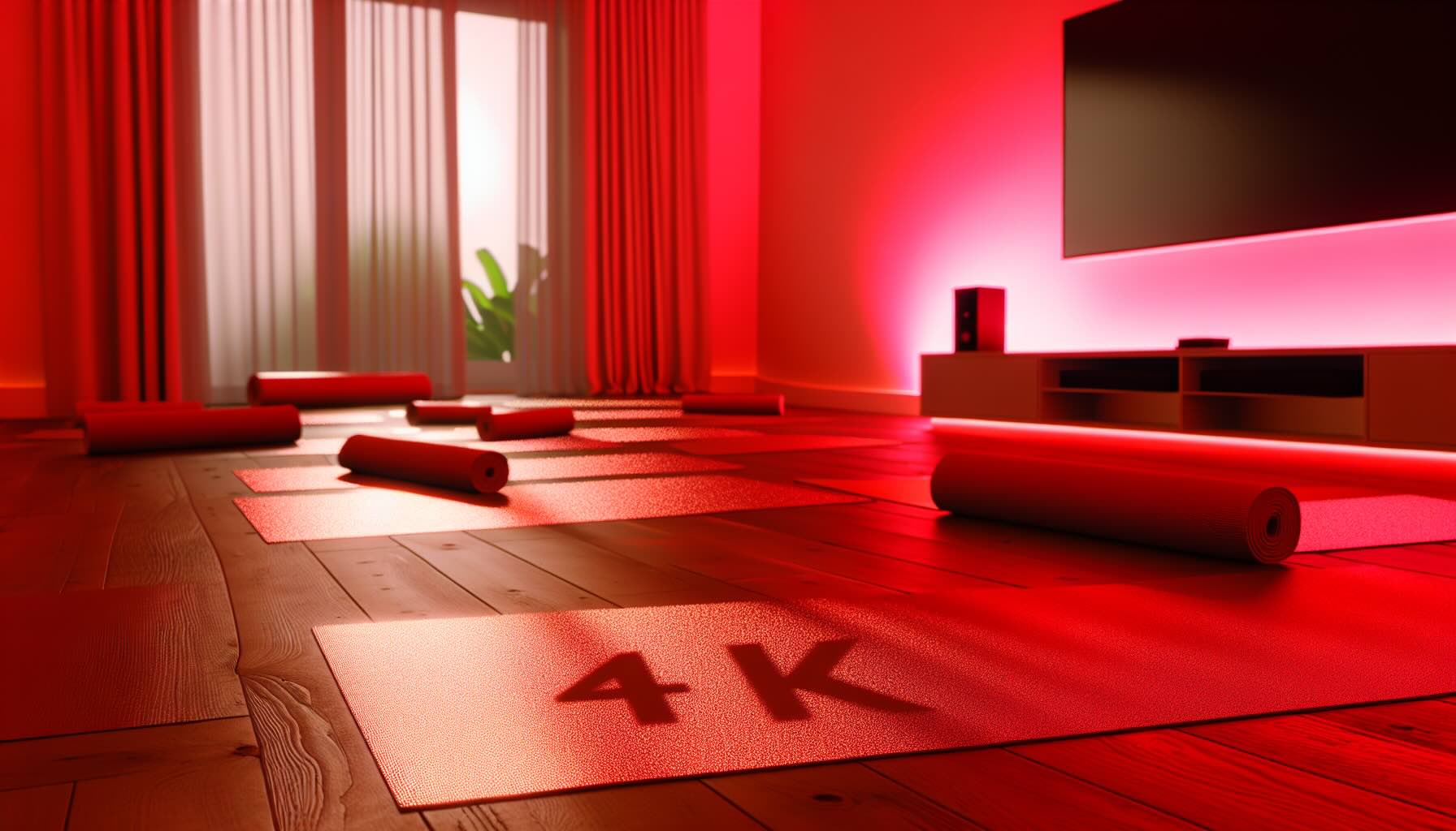 yoga rotlicht wohnzimmer matte