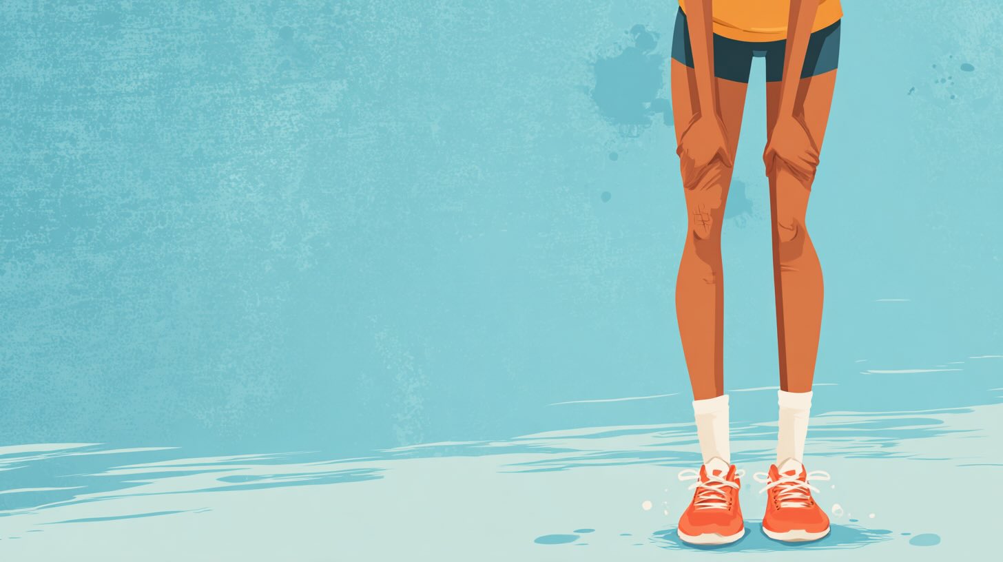 cartoon geschwollene beine nach sport frauen